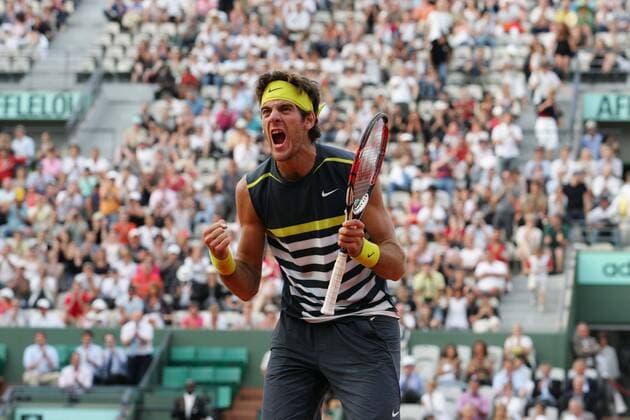 Juan Martin del Potro (Argentinien) - Schlussjubel -  Tennis Herren French Open 2009, Grand Slam, ATP Tour, premiumd Einzelbild Roland Garros Paris Freude, Begeisterung,