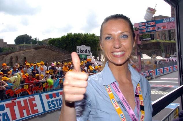 Valentina Vezzali (Italien) zu Gast beim Giro d Italia 2009 -  Radsport Herren Giro d Italia 2009, dItalia, Straßenradsport, Straße, Rad Einzelbild 21. Etappe: Rom Begeisterung, Freude,