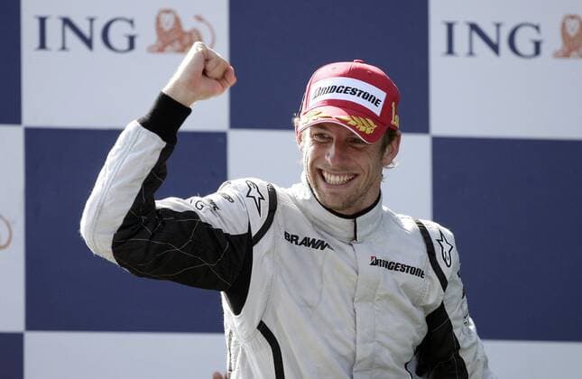 Jenson Button (England Brawn GP) - Sieger beim GP der Türkei 2009 Motorsport Grand Prix Herren Großer Preis der Türkei 2009, Formel 1 Weltmeisterschaft, F1, F, GP, WM Einzelbild Istanbul Freude,