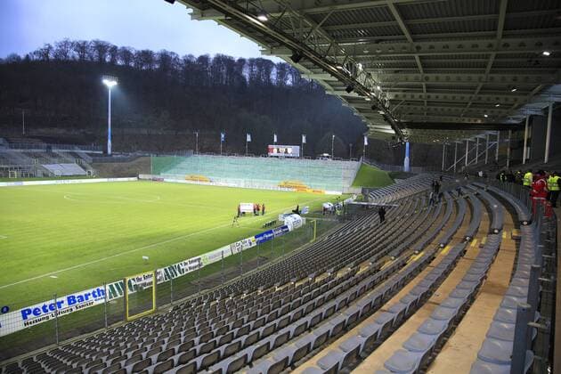Fußball, Stadiongeschichte Wuppertaler SV Stadion Am Zoo - Heimspielstätte des Wuppertaler SV Borussia Fußball Herren 3. Liga 2008 2009, Wuppertaler SV Borussia, WSV Totale Wuppertal Leere,