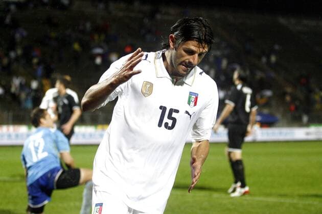 Vincenzo Iaquinta (Italien) - Torjubel -  Fußball Länderspiel Herren Freundschaftsspiel 2009, Test, Testspiel, Nationalteam, Nationaltrikot, Italien - Neuseeland 4:3 Einzelbild Pretoria o0 Tshwane Freude,