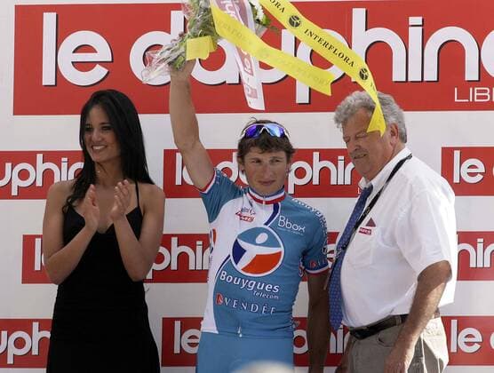 Pierrick Fedrigo (Frankreich BBOX Bouygues Telecom ) - Etappensieger der 6. Etappe des Criterium Du Dauphine Libere 2009 Radsport Herren Criterium Du Dauphine Libere 2009, Straßenradsport, Straße, Rad ProTour, Vdig Gruppe 6. Etappe: Gap - Briancon Freude,