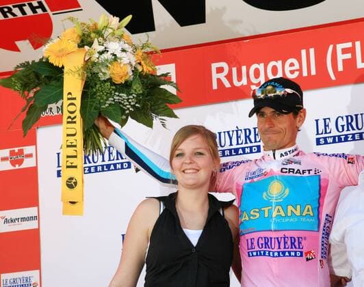 Andreas Klöden (Deutschland Astana) belegt beim Einzelzeitfahren der Tour de Suisse 2009 den 3. Platz Radsport Herren Tour de Suisse 2009, Straßenradsport, Straße, Rad, ProTour Gruppe 1. Etappe: Mauren - Ruggell Freude, 