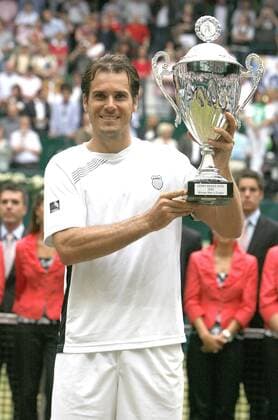 Thomas Haas (Deutschland) gewinnt die Gerry Weber Open 2009 Tennis Herren Gerry Weber Open 2009, ATP Tour, Finale Einzelbild Halle Westfalen Freude,