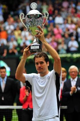 Thomas Haas (USA) gewinnt die Gerry Weber Open 2009 Tennis Herren Gerry Weber Open 2009, ATP Tour, Finale Einzelbild Halle Westfalen Freude,