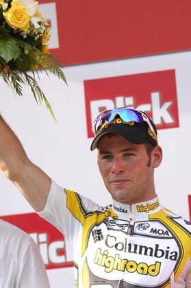 Mark Cavendish (Großbritannien Columbia High Road) gewinnt die 3. Etappe der Tour de Suisse 2009 -  Radsport Herren Tour de Suisse 2009, Straßenradsport, Straße, Rad, ProTour, Vdig Einzelbild 3. Etappe: Davos - Lumino Freude,