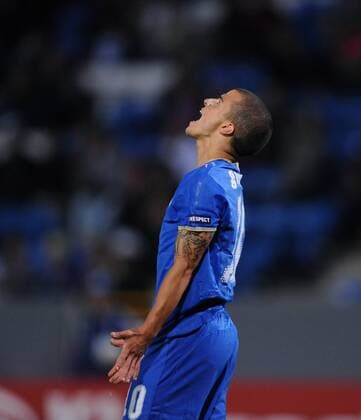 Sebastian Giovinco (Italien U21) Fußball Länderspiel Herren U 21 EM 2009, Länderspiel, U21, Junioren, Nationalteam, Nationaltrikot Einzelbild Helsingborg Wut, Verzweiflung, Enttäuschung,