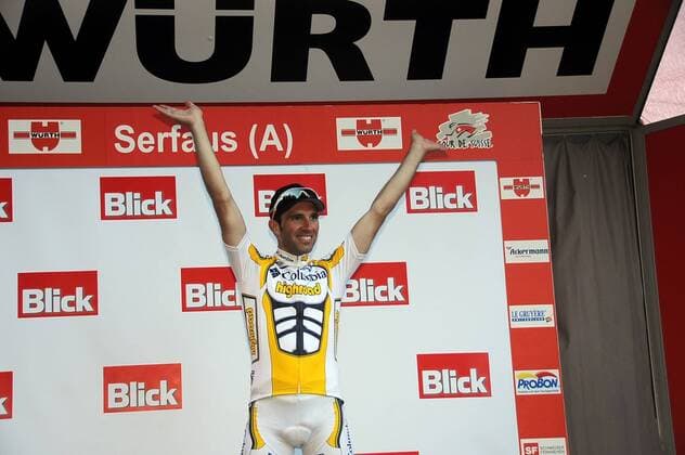 Michael Albasini (Schweiz Columbia High Road) gewinnt die 5. Etappe auf der Tour de Suisse 2009 -  Radsport Herren Tour de Suisse 2009, Straßenradsport, Straße, Rad ProTour Einzelbild 5. Etappe: Stäfa - Serfaus Freude,