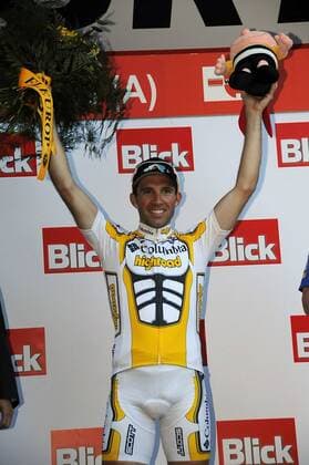 Michael Albasini (Schweiz Columbia High Road) gewinnt die 5. Etappe auf der Tour de Suisse 2009 -  Radsport Herren Tour de Suisse 2009, Straßenradsport, Straße, Rad ProTour Einzelbild 5. Etappe: Stäfa - Serfaus Freude,