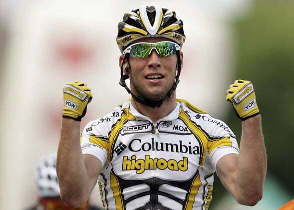Mark Cavendish (Großbritannien Columbia High Road) gewinnt die 6. Etappe der Tour de Suisse Radsport Herren Tour de Suisse 2009, ProTour, Straßenradsport, Straße, Rad Einzelbild 6. Etappe: Oberriet - Bad Zurzach Freude,