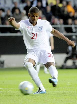 Fraizer Campbell (England U21) erzielt das Tor zum 1:0 -  Fußball EM Herren U21 EM 2009, U 21, Länderspiel, Nationalmannschaft, Nationaltrikot Einzelbild Göteborg Dynamik,
