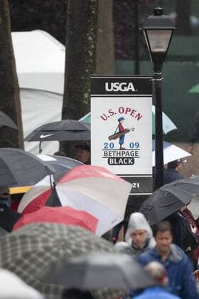 Turnierlogo der US Open 2009 auf dem Bethpage Black Course in Farmingdale - (Icon43909061811385) Golf Herren US Open 2009, PGA Tour, Einzelbild Bethpage, Farmingdale EDITORIAL USE ONLY