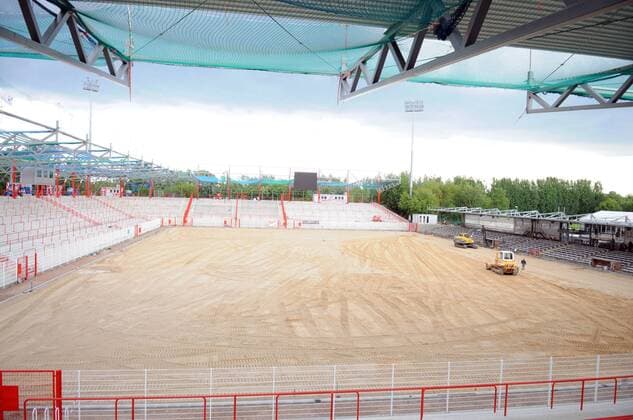 Bauarbeiten im Stadion An der alten Försterei, Heimspielstätte von Union Berlin Fußball 2. BL Herren Saison 2009 2010, 1. FC Union Berlin, Fotostory o0 Bauarbeiten Totale Berlin o0 Alte