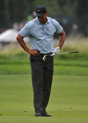 Tiger Woods (USA) enttäuscht -  (NYP20090620303) Golf Herren US Open 2009, PGA Tour Einzelbild Bethpage Farmingdale Enttäuschung,