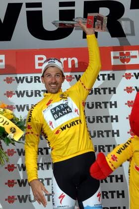 Fabian Cancellara (Schweiz Saxo Bank) - Gesamtsieger der Tour de Suisse 2009 Radsport Herren Tour de Suisse 2009, ProTour, Straßenradsport, Straße, Rad, Zeitfahren, Einzelzeitfahren Einzelbild 9. Etappe: Bern Freude,