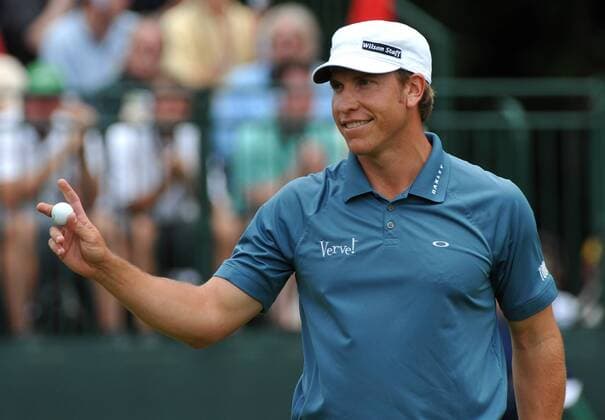 Ricky Barnes (USA) jubelt -  (NYP20090621305) Golf Herren US Open 2009, PGA Tour Einzelbild Bethpage Farmingdale Freude,