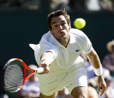 Jeremy Chardy (Frankreich) -  Tennis Herren All England Championships 2009, Grand Slam, ATP Tour Einzelbild Wimbledon London Dynamik,