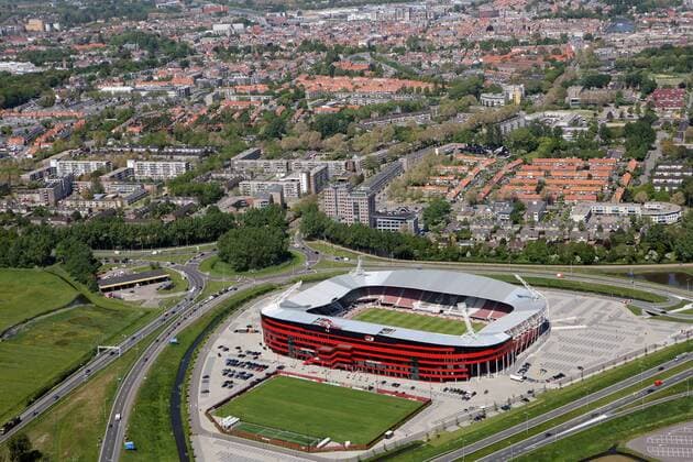 DSB Stadion - Heimspielstätte von AZ Alkmaar - Fußball Herren Eredivisie 2009 2010, Ehrendivision, 1. Liga, AZ Alkmaar Totale DSB Stadion Alkmaar