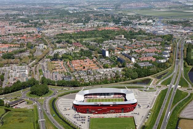 DSB Stadion - Heimspielstätte von AZ Alkmaar - Fußball Herren Eredivisie 2009 2010, Ehrendivision, 1. Liga, AZ Alkmaar Totale DSB Stadion Alkmaar