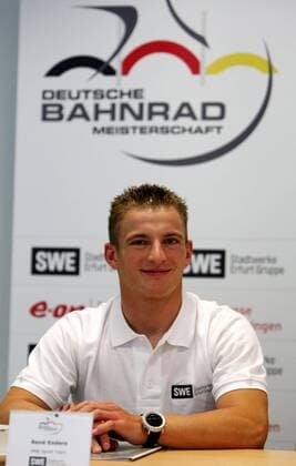 Rene Enders (Deutschland) anlässlich der Pressekonferenz zur deutschen Bahnradmeisterschaft 2009 Radsport LM Herren Deutsche Meisterschaft 2009, DM, Rad, Bahn, Halle, Indoor, Bahnrad, Bahnradsport Einzelbild Erfurt