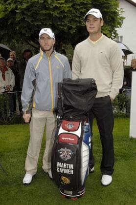 Martin Kaymer (re.) und Nick Heidfeld (BMW Sauber, beide Deutschland) während des Pro Am der BMW International Open 2009 in München Eichenried Golf Herren BMW International Open 2009, PGA European Tour, ProAm, Pro Am, Prominentengolf Gruppe Eichenried München