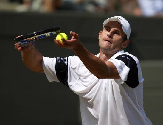Andy Roddick (USA) - Aufschlag Tennis Herren All England Championships 2009, Grand Slam, ATP Tour Einzelbild Wimbledon London