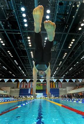 Paul Biedermann (Deutschland) - Startsprung (Serie 3 3) Schwimmen LM Herren Deutsche Meisterschaft 2009, DM, Freistil Einzelbild Berlin