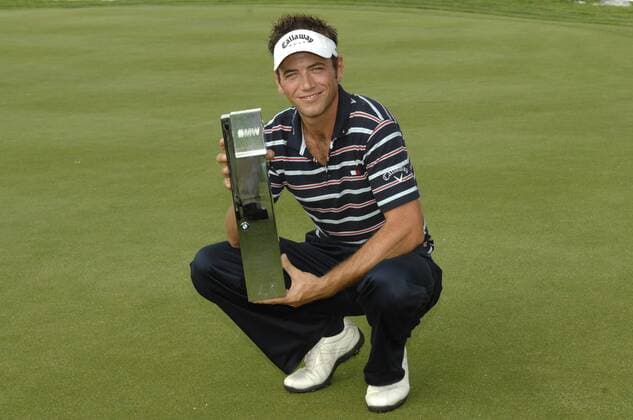 Nick Dougherty (England) - Sieger der BMW International Open 2009 Golf Herren BMW International Open 2009, European PGA Tour Einzelbild Eichenried München Freude,