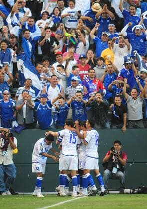 Torjubel El Salvador - (Icon20103758) Fußball Länderspiel Herren Concacaf Gold Cup 2009, GoldCup, Nationalteam, Nationaltrikot, Gruppe Carson Freude, EDITORIAL USE ONLY
