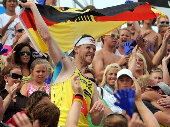 Jonas Reckermann (Deutschland) ist Weltmeister 2009 -  Beachvolleyball WM Herren Beach WM 2009, Finale Gruppe Stavanger Begeisterung, Freude,