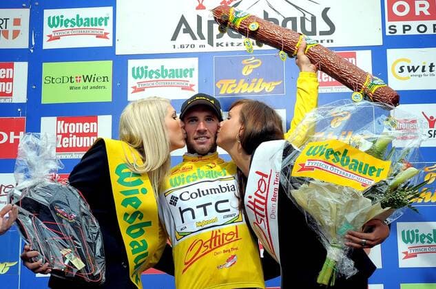 Michael Albasini (Schweiz Columbia High Road) gewinnt die 2. Etappe der Österreichrundfahrt 2009 -  Radsport Herren Tour of Austria 2009, Österreich Rundfahrt, Österreichrundfahrt, Straßenradsport, Straße, Rad Gruppe 2. Etappe: Landeck - Kitzbüheler Horn Freude,