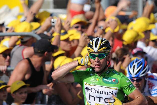 Mark Cavendish (Großbritannien Columbia High Road) gewinnt die 3. Etappe der Tour de France 2009 -  Radsport Herren Tour de France 2009, Straßenradsport, Straße, Rad, premiumd Einzelbild 3. Etappe: Marseille - La Grande Motte Freude,