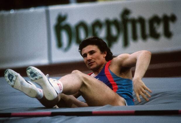 Sergej Bubka (UdSSR) Leichtathletik Herren 1991 Einzelbild Aufnahmedatum geschätzt