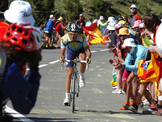Alberto Contador (Spanien Astana) -  Radsport Herren Tour de France 2009, Straßenradsport, Straße, Rad, Vdig Totale 7. Etappe: Barcelona - Andorra Arcalis