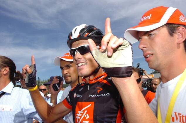 Luis Leon Sanchez Gil (Spanien Caisse d Epargne, Mitte) gewinnt die 8. Etappe der Tour de France -  Radsport Herren Tour de France 2009, Straßenradsport, Straße, Rad, Vdig Gruppe 8. Etappe: Andorra La Vieille - Saint Girons