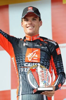 Luis Leon Sanchez Gil (Spanien Caisse d Epargne, Mitte) gewinnt die 8. Etappe der Tour de France -  Radsport Herren Tour de France 2009, Straßenradsport, Straße, Rad, Vdig Einzelbild 8. Etappe: Andorra La Vieille - Saint Girons Freude,