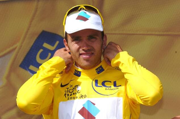 Rinaldo Nocentini (Italien Ag2r) nach der 8. Etappe der Tour de France im gelben Trikot -  Radsport Herren Tour de France 2009, Straßenradsport, Straße, Rad, Vdig Einzelbild 8. Etappe: Andorra La Vieille - Saint Girons