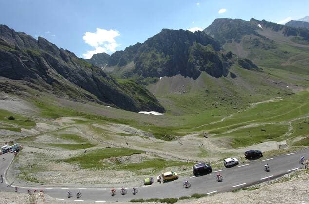 Col du Tourmalet in den Pyrenäen während der Tour de France 2009 -  Radsport Herren Tour de France 2009, Straßenradsport, Straße, Rad, Totale 9. Etappe: Saint Gaudens - Tarbes