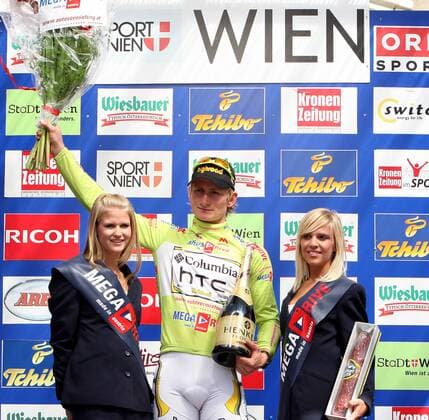 Andre Greipel (Deutschland Columbia High Road) gewinnt die 8. und letzte Etappe der Österreichrundfahrt 2009 -  Radsport Herren Tour of Austria 2009, Österreichrundfahrt, Österreich Rundfahrt, Straßenradsport, Straße, Rad Gruppe 8. Etappe: Podersdorf - Wien Freude,
