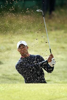 Tiger Woods (USA) -  Golf Herren The British Open Championship 2009, PGA European Tour, Training Einzelbild Turnberry, Ayrshire Dynamik,