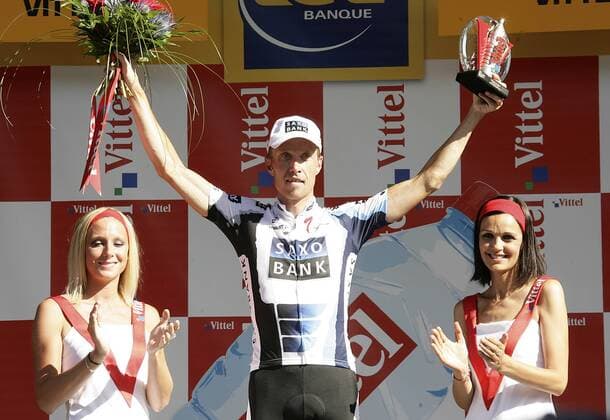 Nicki Sörensen (Dänemark Saxo Bank) - Etappensieger der 12. Etappe von Tonnerre nach Vittel Radsport Herren Tour de France 2009, Straßenradsport, Straße, Rad Gruppe 12. Etappe: Tonnerre - Vittel Freude,