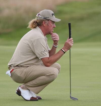 Miguel Angel Jimenez (Spanien) -  (LON2009160722) Golf Herren The British Open Championship 2009, PGA European Tour Einzelbild Turnberry Ayrshire Nachdenklichkeit, Konzentration,