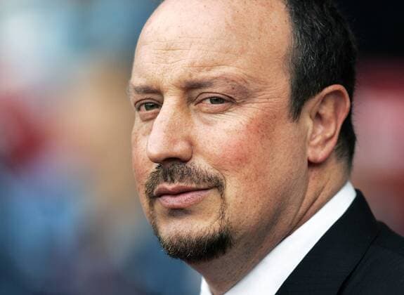 Rafael Benitez of FC Liverpool looks on prior to kick off Premier League EDITORIAL USE ONLY. No use with unauthorised audio, video, data, fixture lists, club league logos or live services. Online in-match use limited to 120 images, no video emulation. No use in betting, games or single club league player publications.