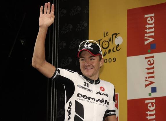 Heinrich Haussler (Deutschland Cervelo) gewinnt die 13. Etappe der Tour de France 2009 Radsport Herren Tour de France 2009, Straßenradsport, Straße, Rad Einzelbild 13. Etappe: Vittel - Colmar Freude,