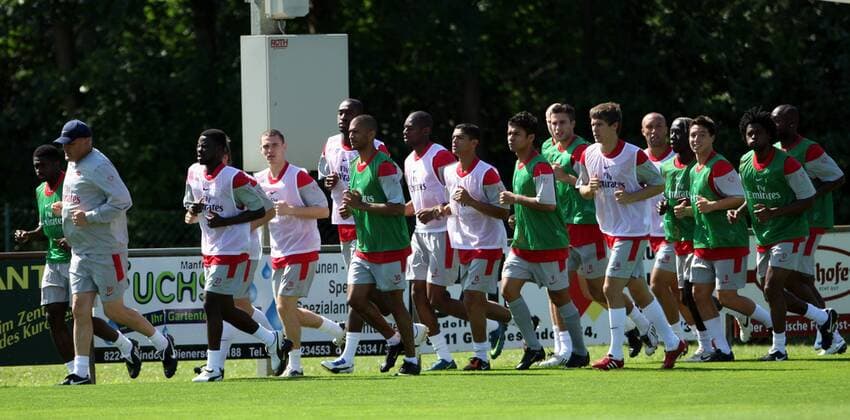 WALTERSDORF, Premier League, FC Arsenal London, Trainingslager, Training. Bild zeigt die Mannschaft von Arsenal.  o0 England Totale