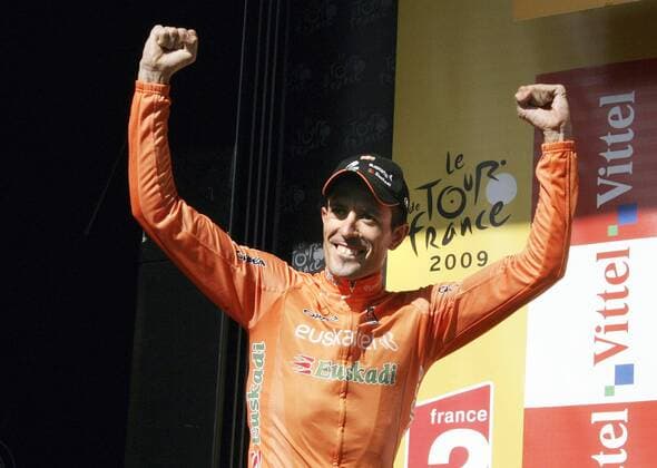 Mikel Astarloza (Spanien Euskaltel Euskadi) gewinnt die 16. Etappe der Tour de France 2009 Radsport Herren Tour de France 2009, Straßenradsport, Straße, Rad Einzelbild 16. Etappe: Martigny - Bourg Saint Maurice Freude,