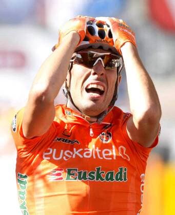 RAD - Tour de France 2009, 16. Etappe, Martigny - Bourg Saint Maurice. Bild zeigt den Jubel von Mikel Astarloza (ESP Euskadi).  o0 Einzelbild