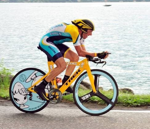 Tour de France, 18. Etappe, Einzelzeitfahren, Annecy. Lance Armstrong (USA Astana).  o0 Einzelbild, Freisteller