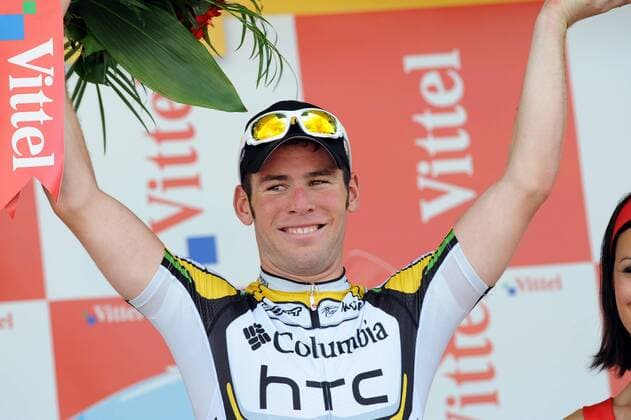 Mark Cavendish (Großbritannien Columbia High Road) gewinnt die 19. Etappe der Tour de France 2009 -  Radsport Herren Tour de France 2009, Straßenradsport, Straße, Rad, Einzelbild 19. Etappe: Bourgoin Jallieu - Aubenas Freude,