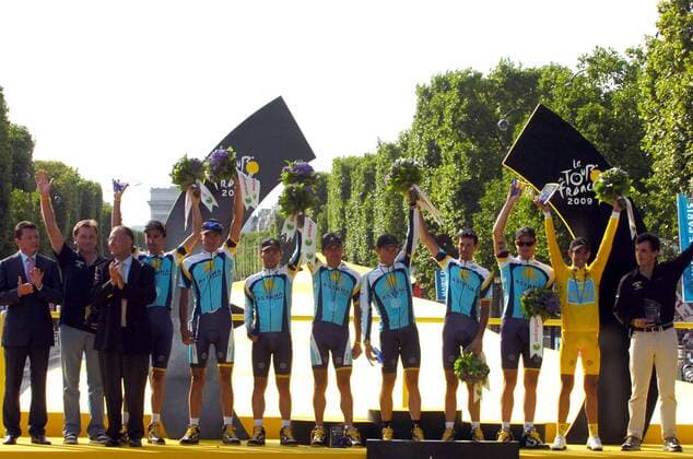 Astana gewinnt die Mannschaftswertung der Tour de France 2009 -  Radsport Herren Tour de France 2009, Straßenradsport, Straße, Rad, Totale Paris Freude,